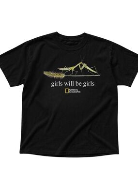 Gildan Black Tee with Green Praying Mantis Graphic